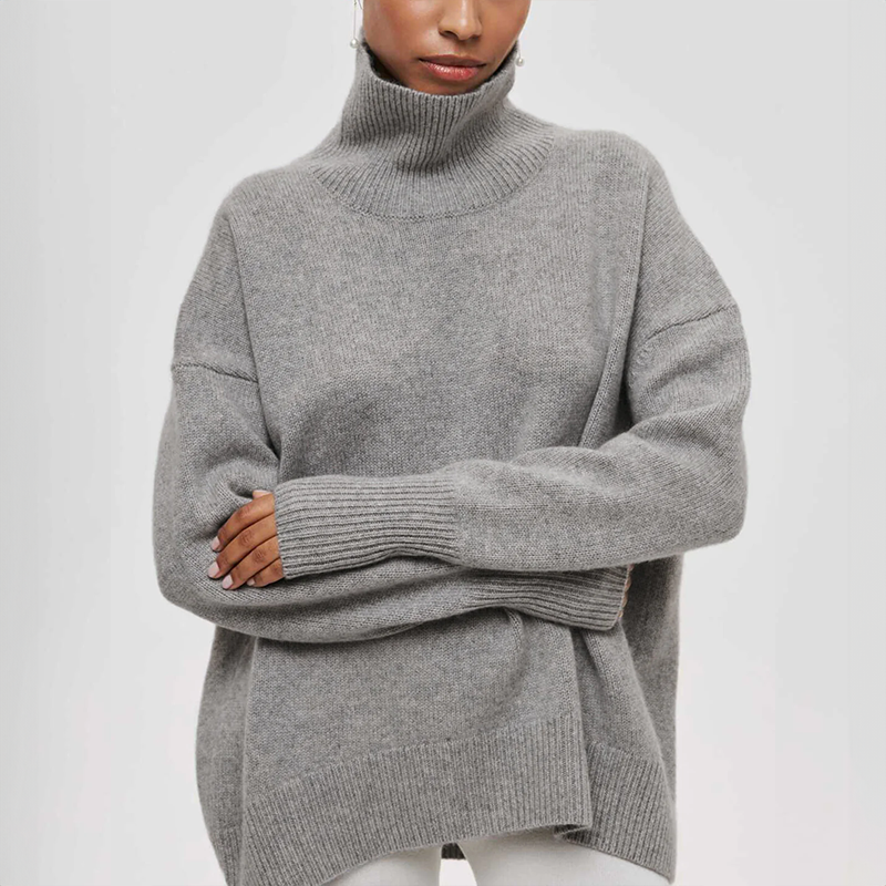 Micheline™ - Chic Pullover with Ribbed Pockets for Women