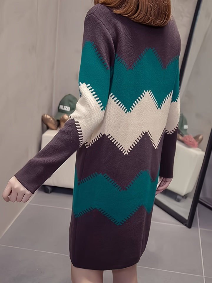 Mirabelle™ - Chic Color Block Sweater Dress for Women