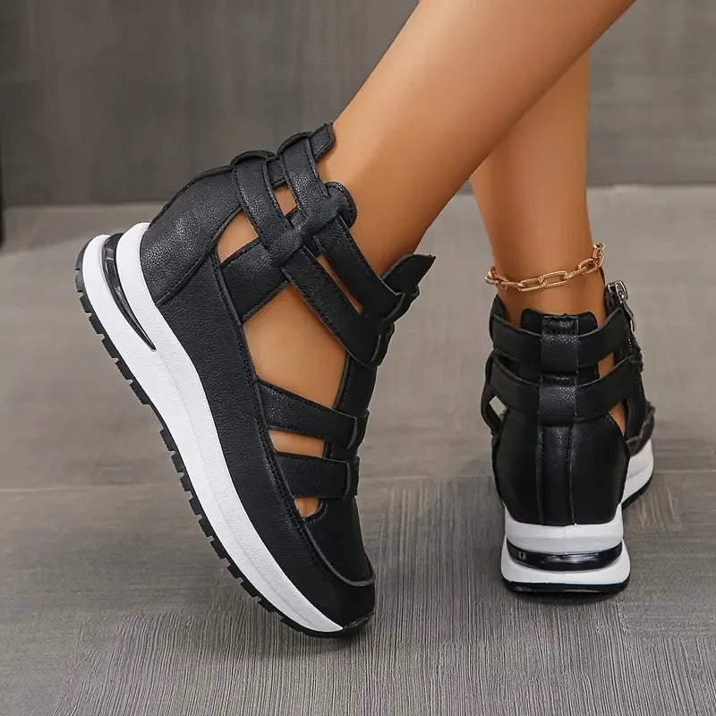 Romina™ - Elegant and Lightweight Wedge Heel Sandals with Side Zipper