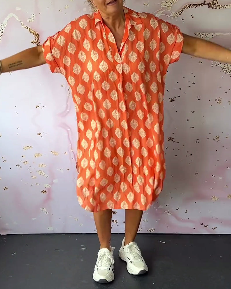 Davina™ - Loose Fit Short Sleeve Shirt Dress