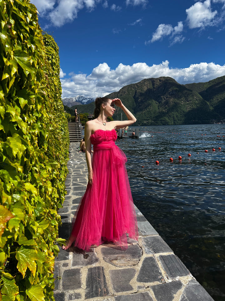 Long Tulle Strapless Dress Vittoria