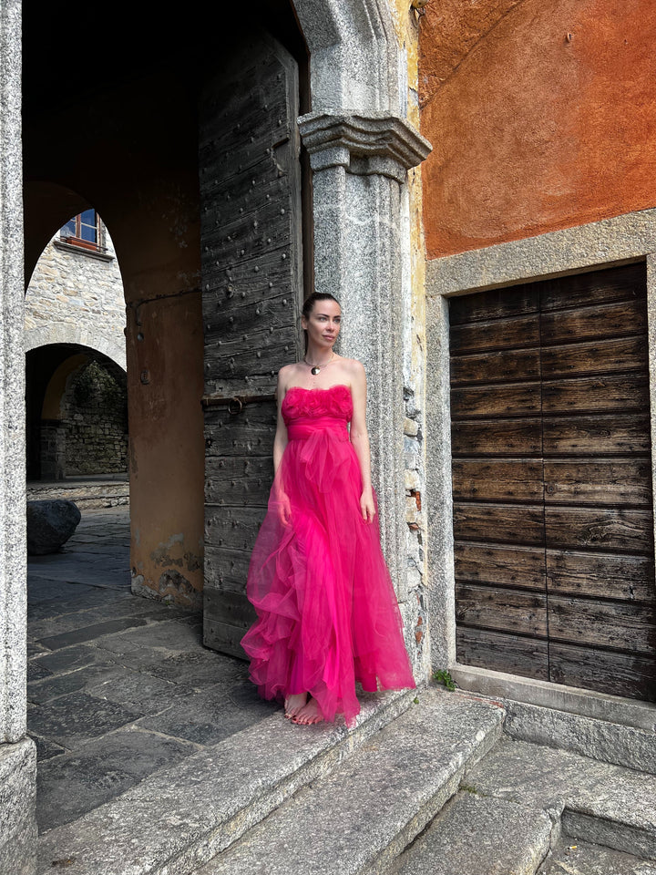 Long Tulle Strapless Dress Vittoria