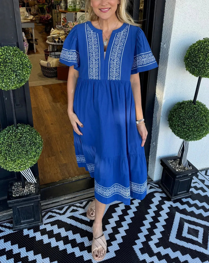 Noéa™ - Bohemian Long Dress with V-Neck
