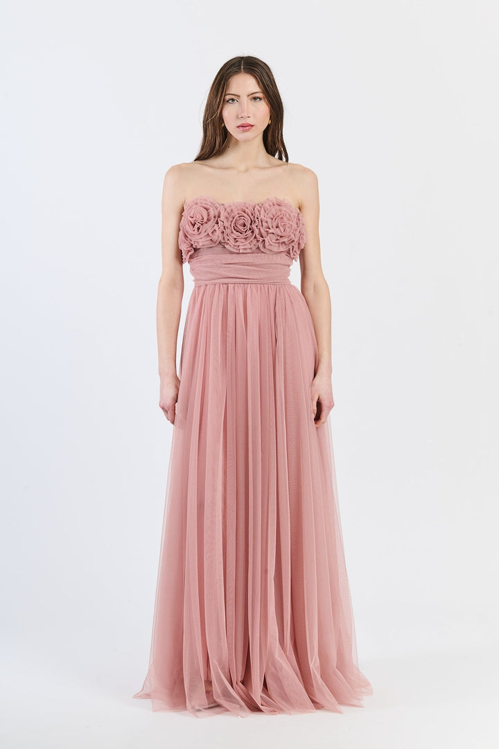Long Tulle Strapless Dress Vittoria