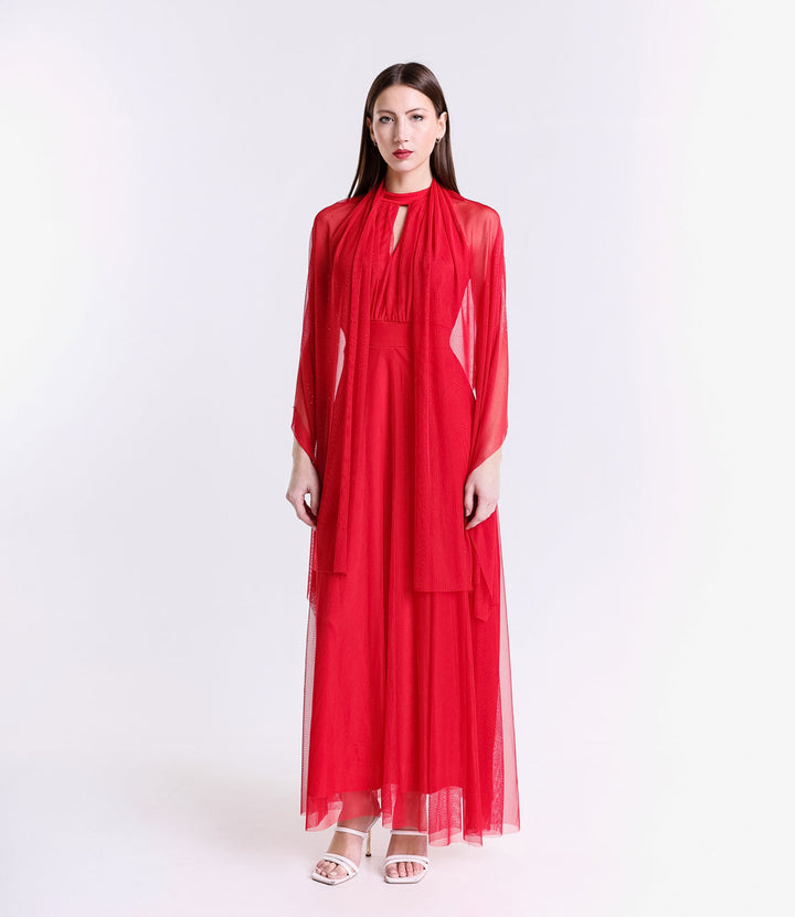 Long tulle cut-out dress Lucrezia