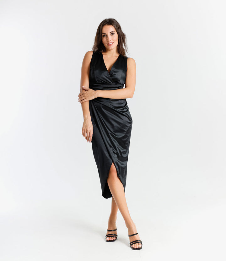 Long Sleeveless Satin Dress Eleonora