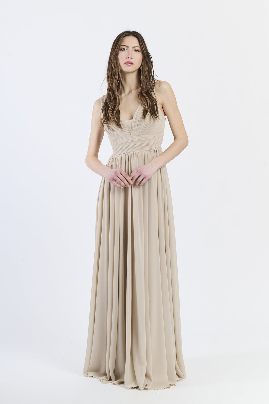 Wide Long Chiffon Bridesmaid Dress Zoe