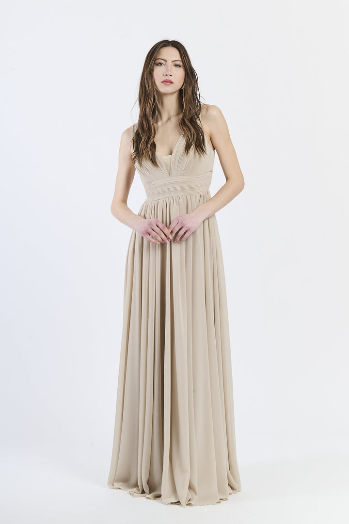 Wide Long Chiffon Bridesmaid Dress Zoe