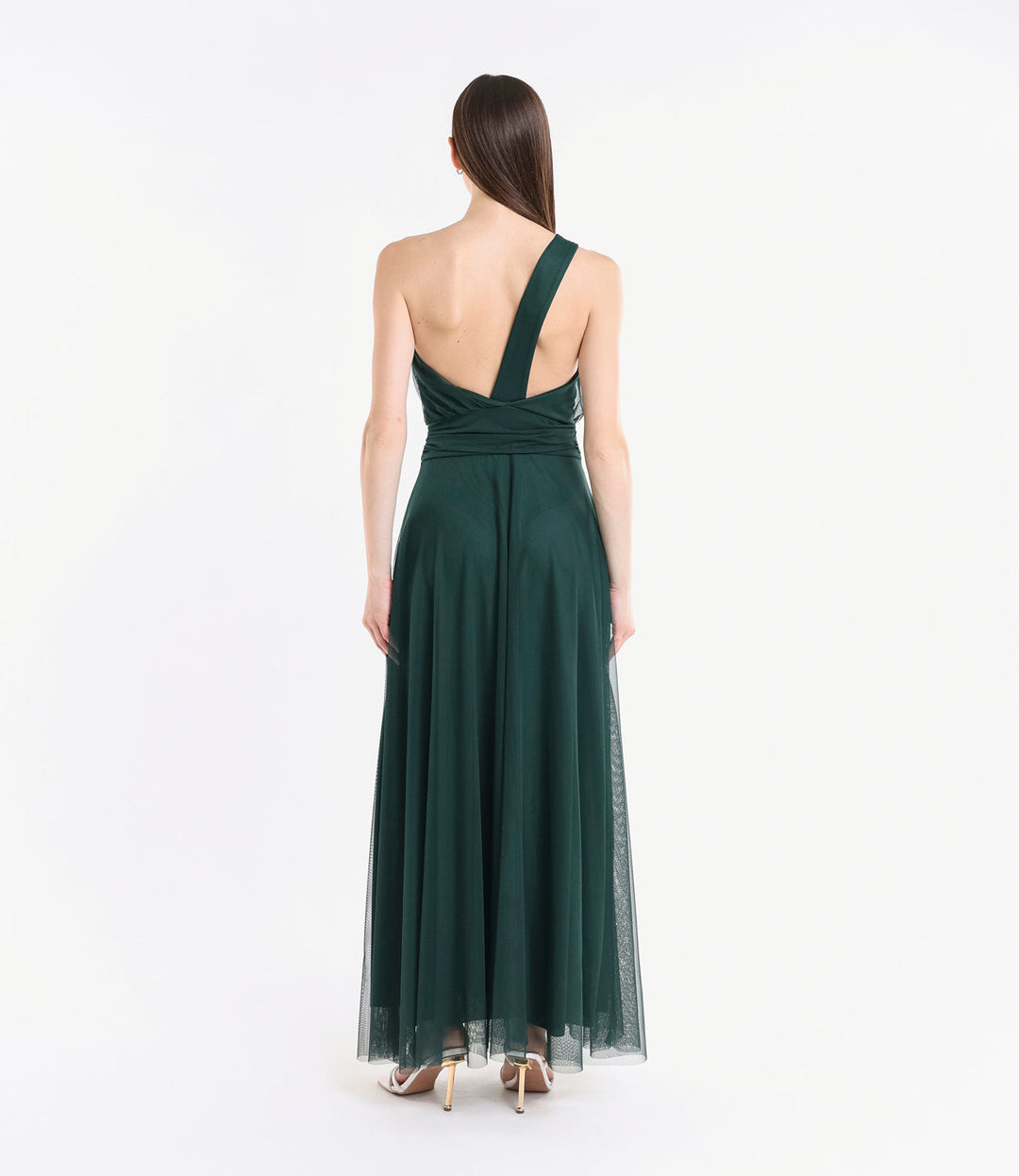 Lily One-Shoulder Long Tulle Dress