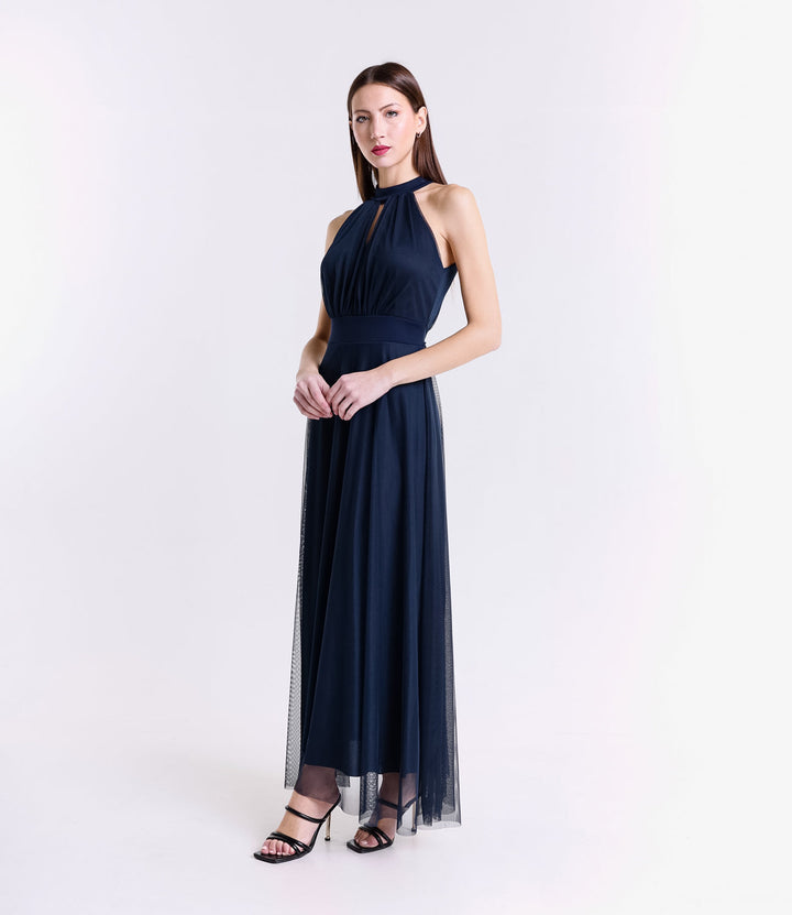 Long tulle cut-out dress Lucrezia