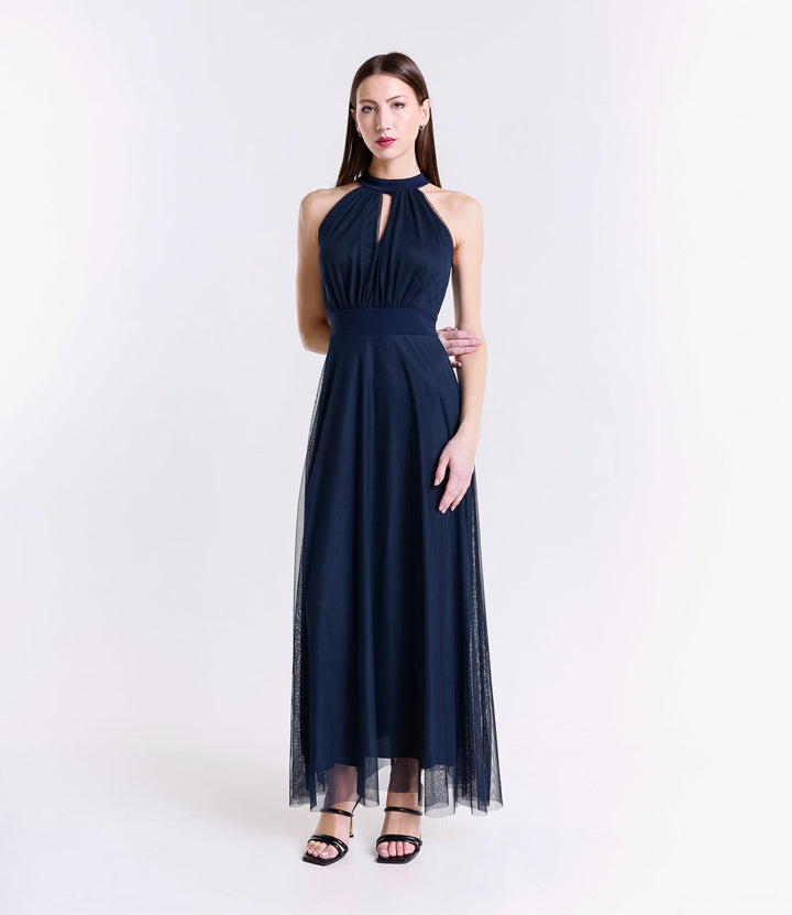 Long tulle cut-out dress Lucrezia