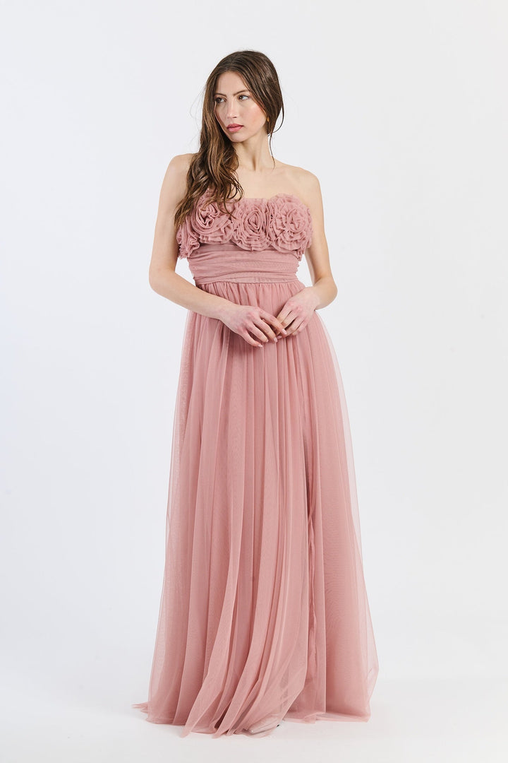 Long Tulle Strapless Dress Vittoria