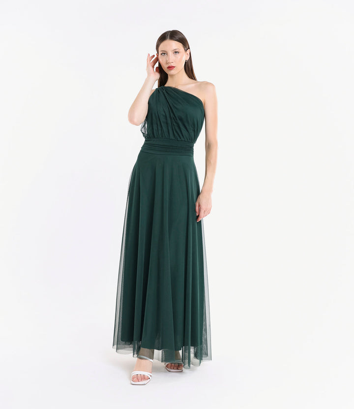 Lily One-Shoulder Long Tulle Dress