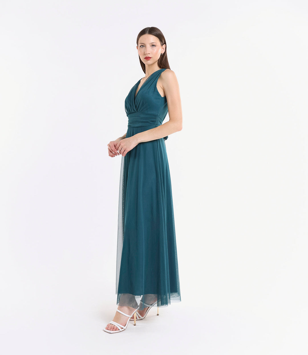 Tulle Bridesmaid Dress with V-Neck Flavia