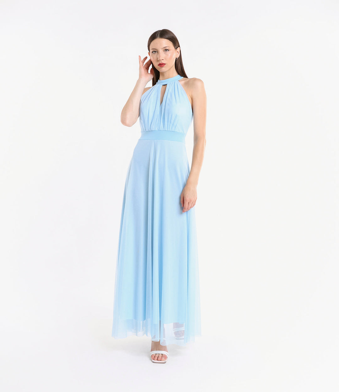 Long tulle cut-out dress Lucrezia