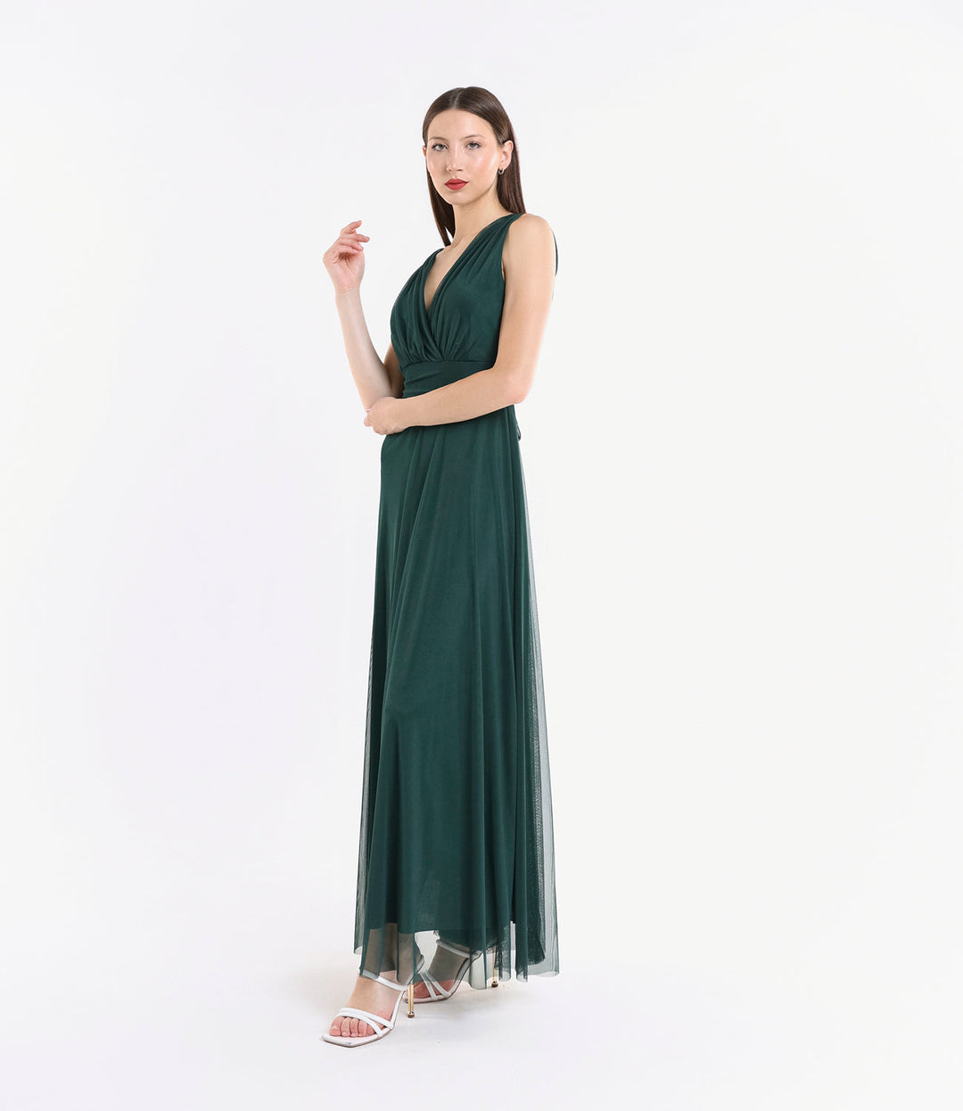 Tulle Bridesmaid Dress with V-Neck Flavia