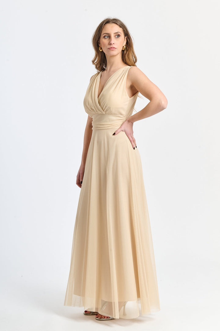 Tulle Bridesmaid Dress with V-Neck Flavia