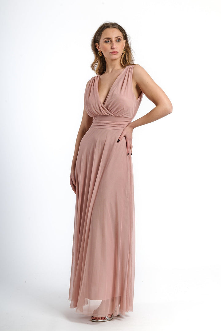 Tulle Bridesmaid Dress with V-Neck Flavia