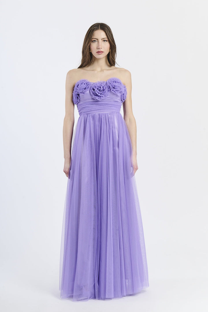 Long Tulle Strapless Dress Vittoria