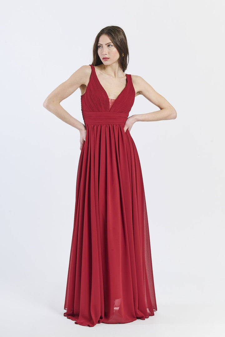 Wide Long Chiffon Bridesmaid Dress Zoe