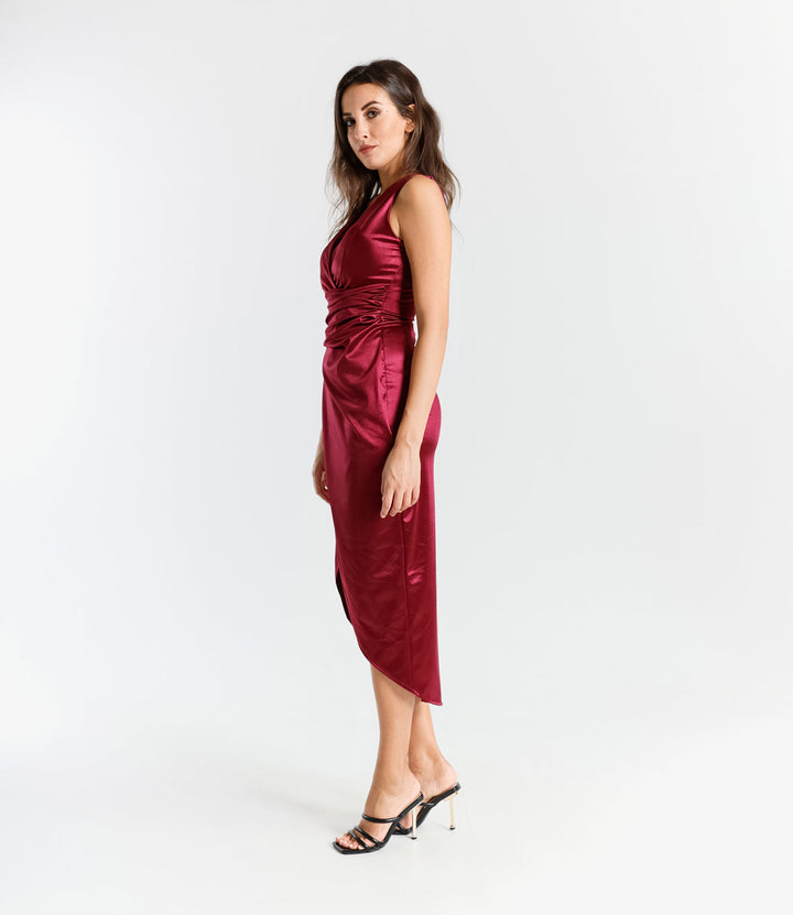 Long Sleeveless Satin Dress Eleonora