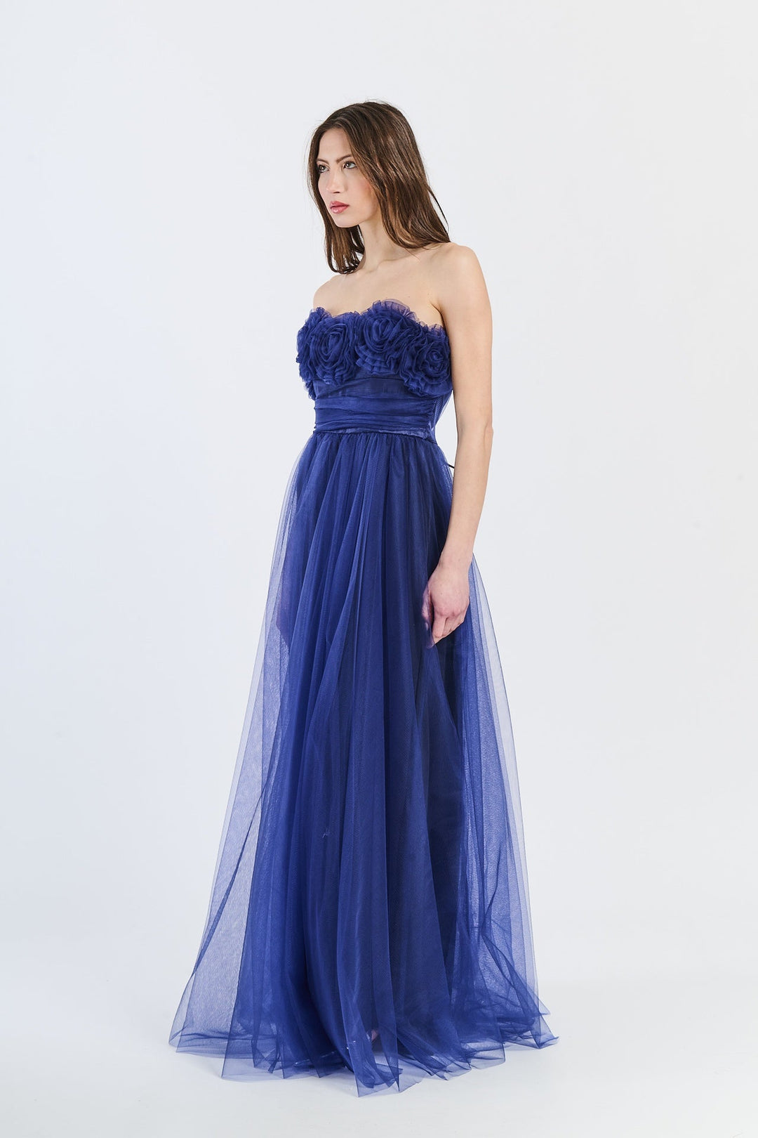 Long Tulle Strapless Dress Vittoria