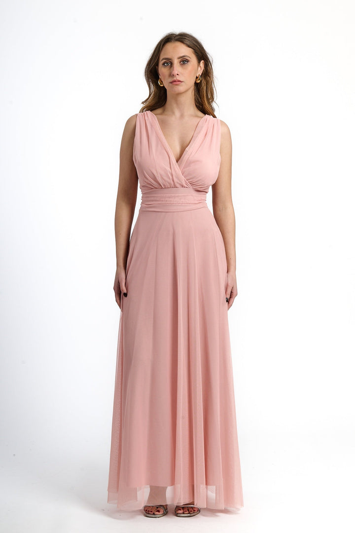 Tulle Bridesmaid Dress with V-Neck Flavia
