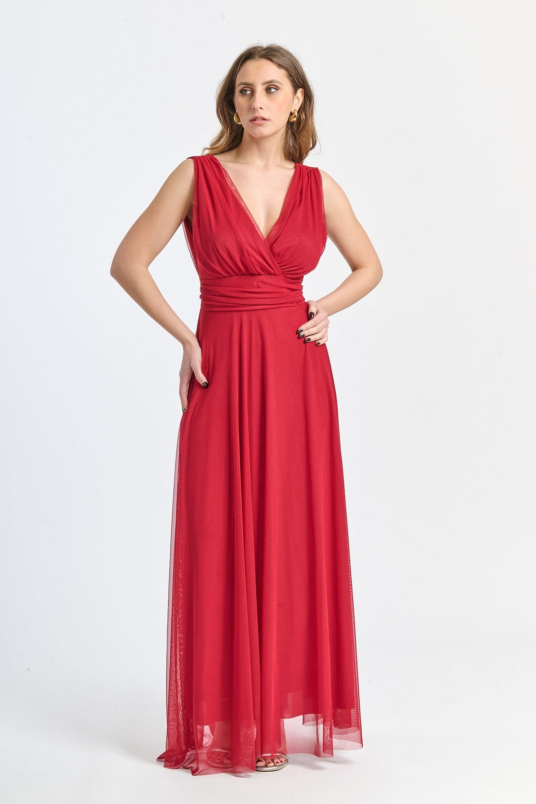 Tulle Bridesmaid Dress with V-Neck Flavia