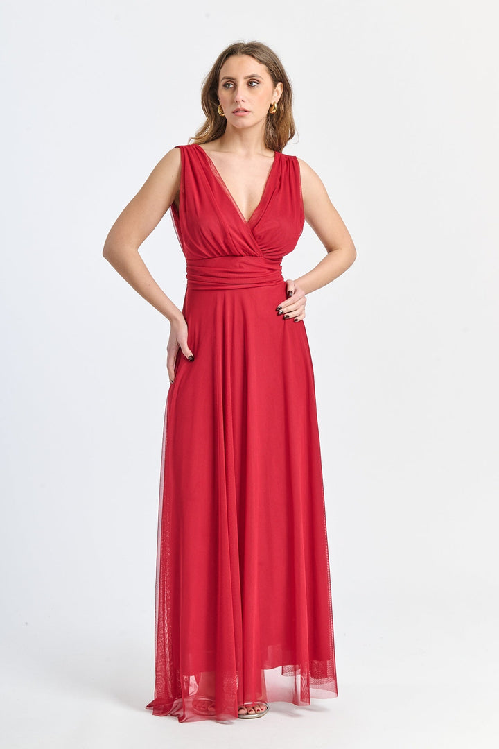 Tulle Bridesmaid Dress with V-Neck Flavia