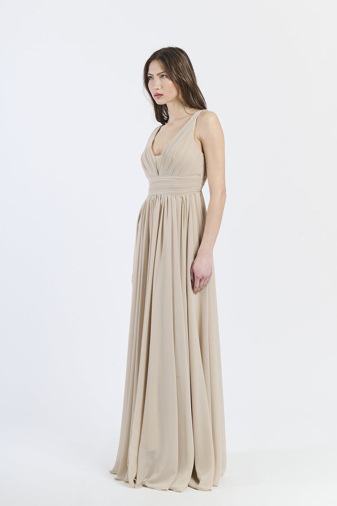Wide Long Chiffon Bridesmaid Dress Zoe