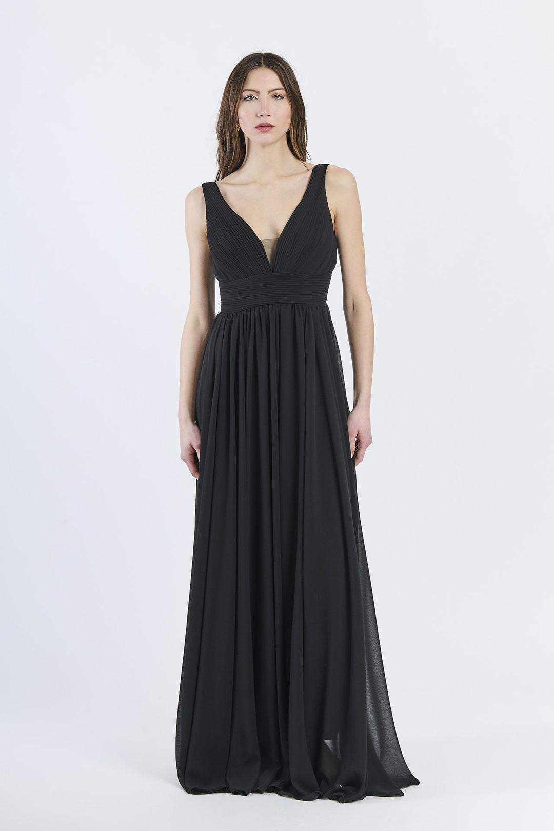 Wide Long Chiffon Bridesmaid Dress Zoe