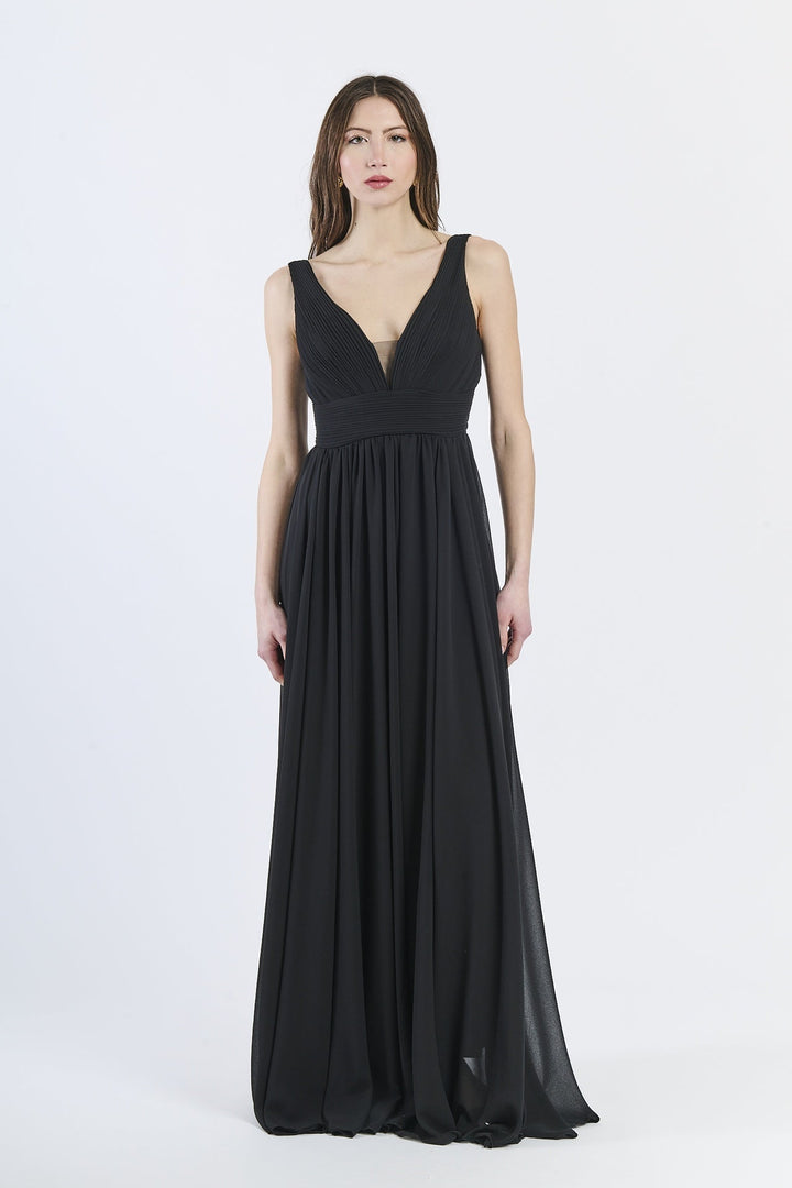 Wide Long Chiffon Bridesmaid Dress Zoe
