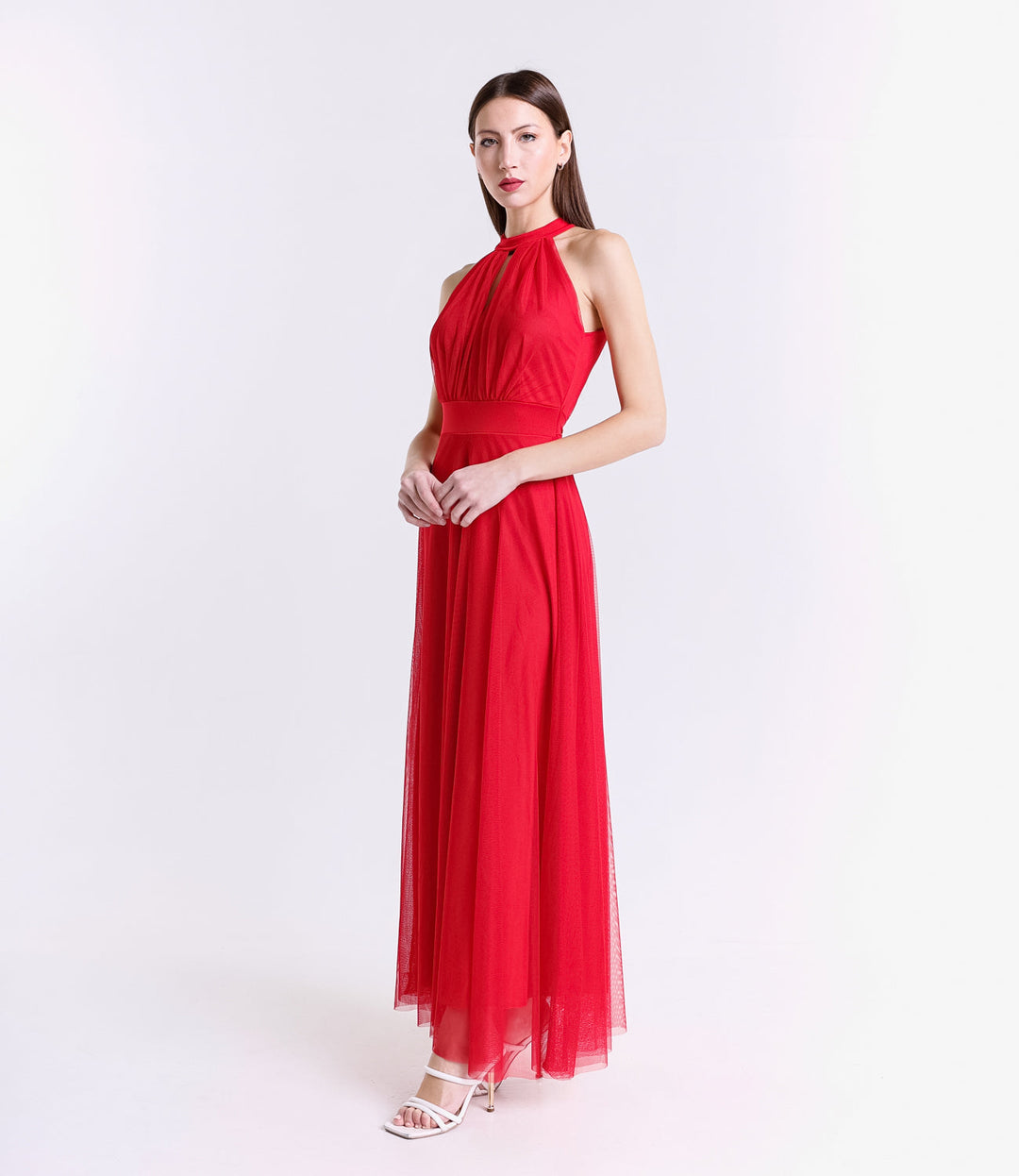 Long tulle cut-out dress Lucrezia