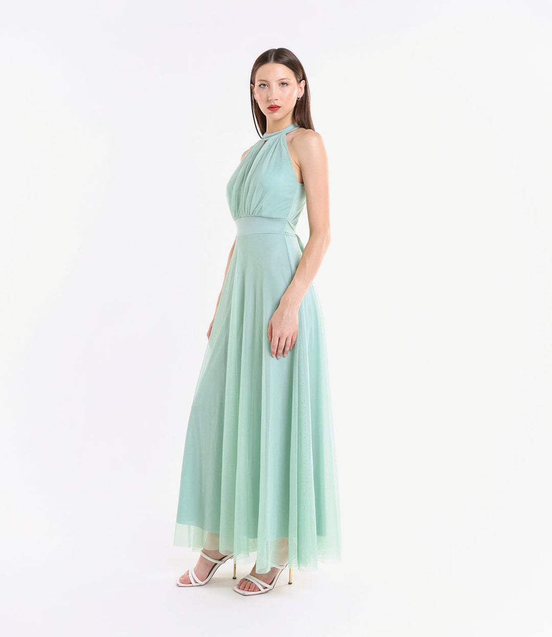 Long tulle cut-out dress Lucrezia