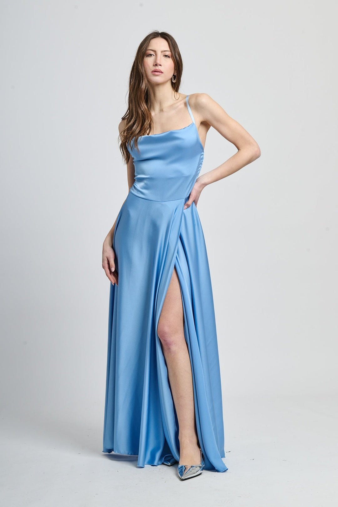 Elegant Long Dress with Side Slit Maria