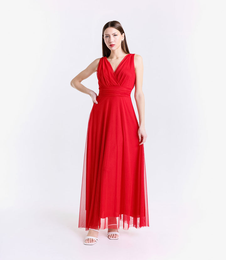 Tulle Bridesmaid Dress with V-Neck Flavia