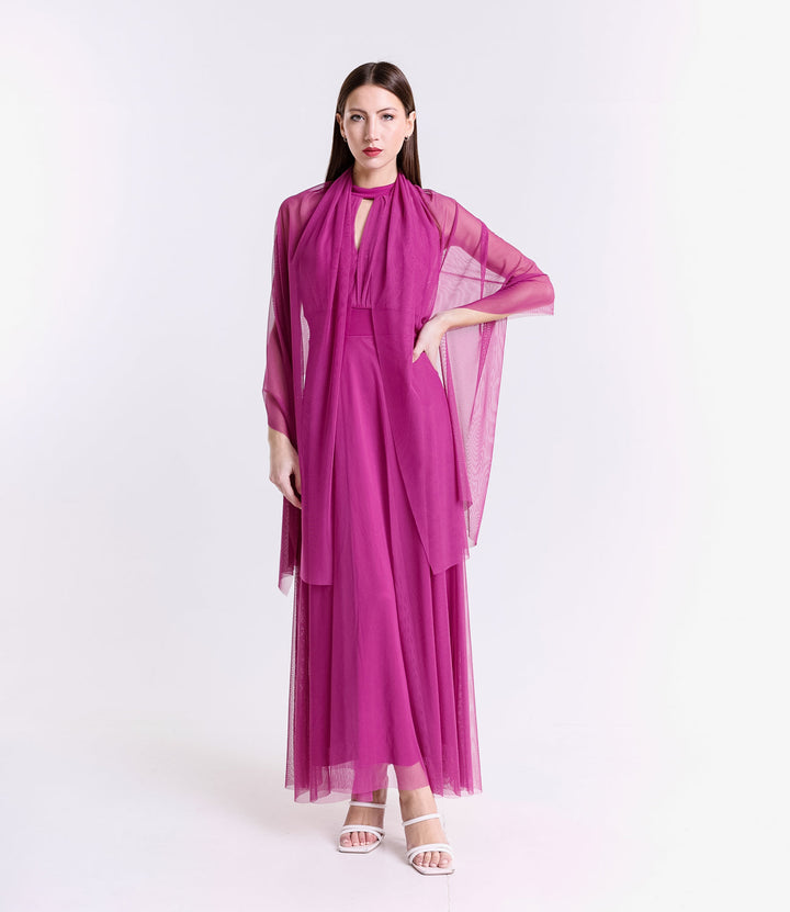 Long tulle cut-out dress Lucrezia