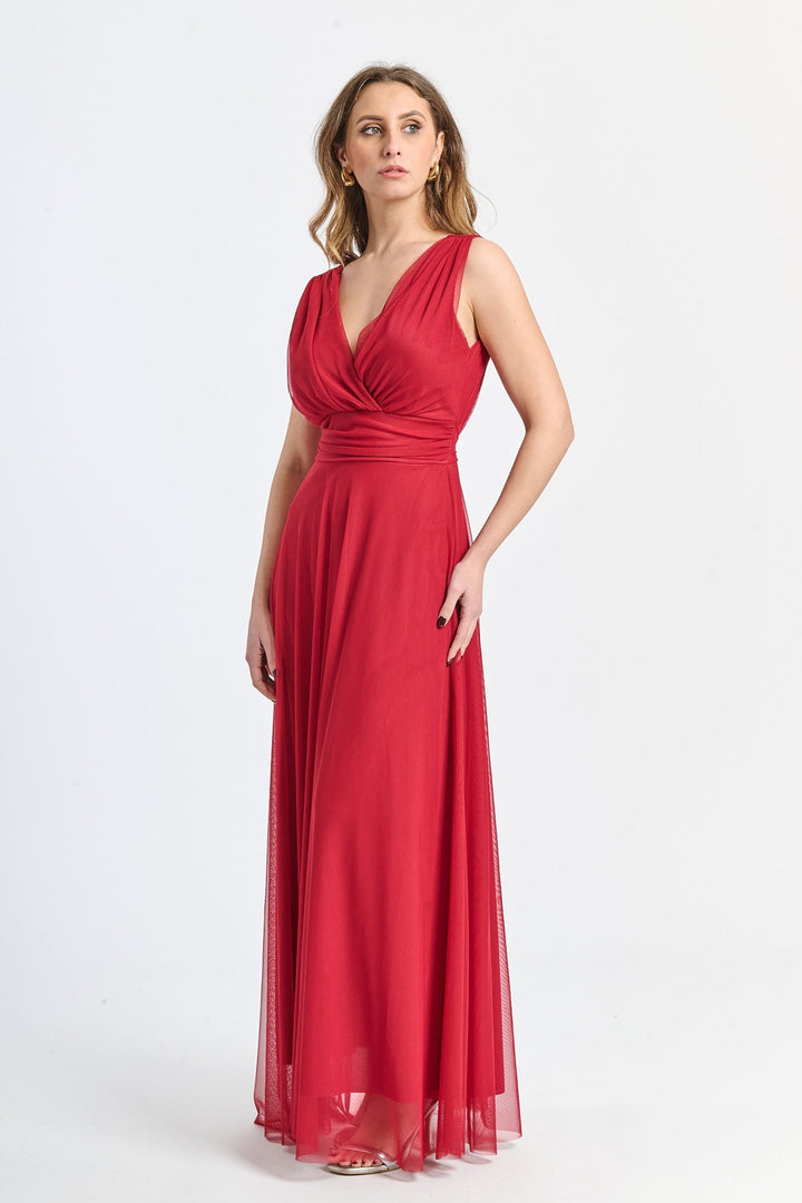 Tulle Bridesmaid Dress with V-Neck Flavia