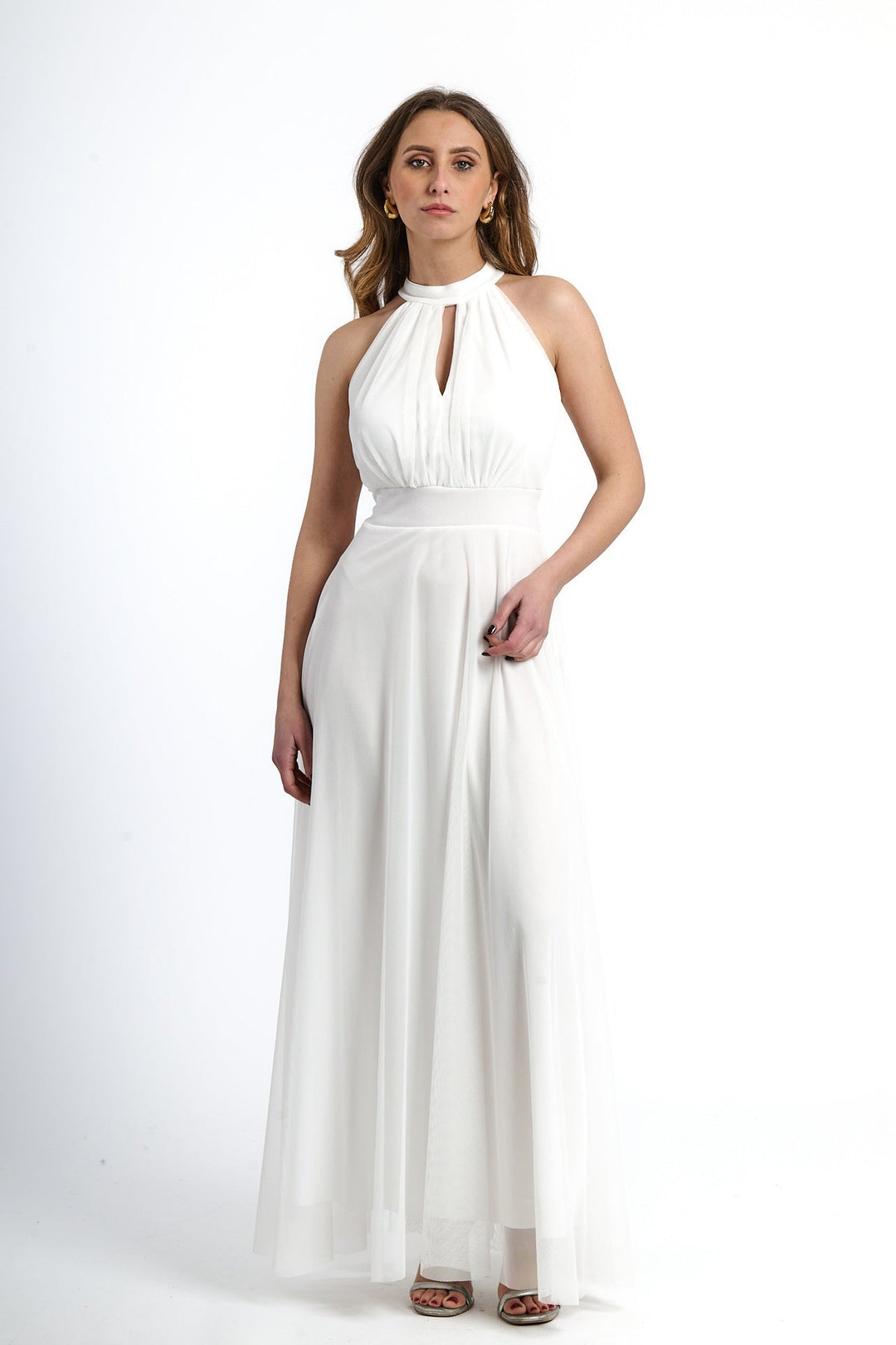 Long tulle cut-out dress Lucrezia