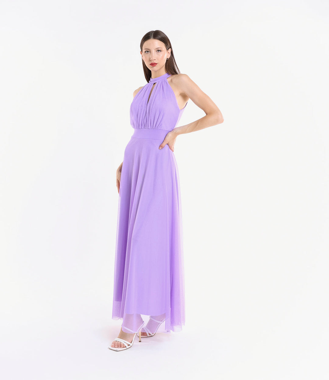 Long tulle cut-out dress Lucrezia