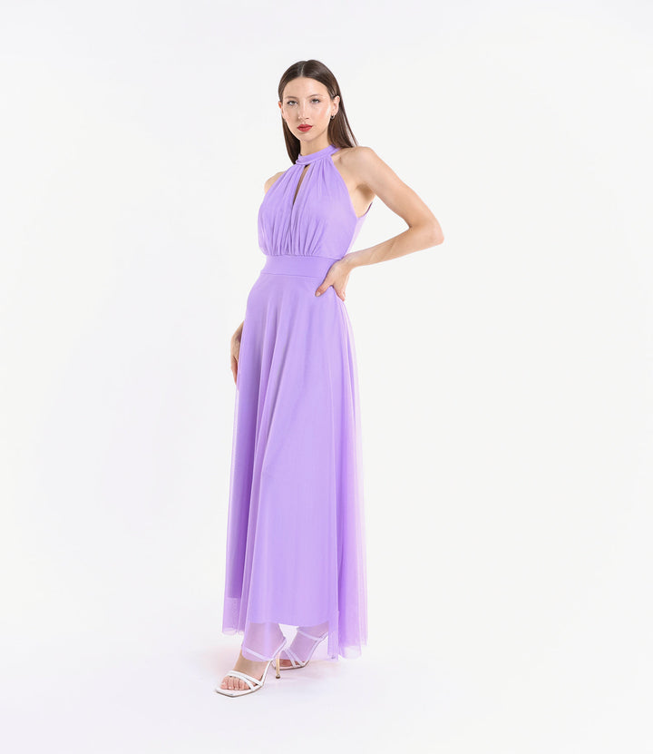 Long tulle cut-out dress Lucrezia