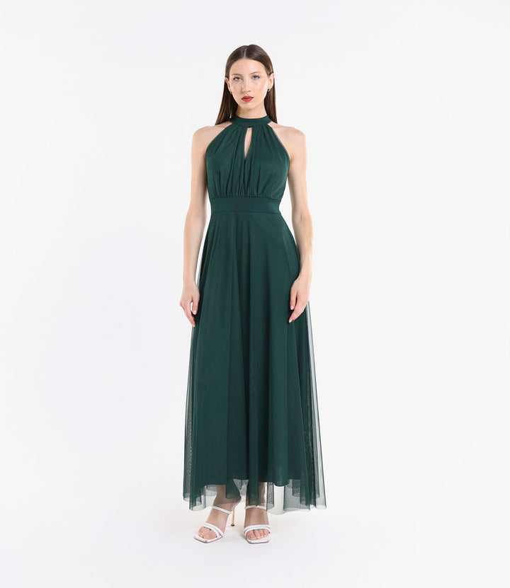 Long tulle cut-out dress Lucrezia
