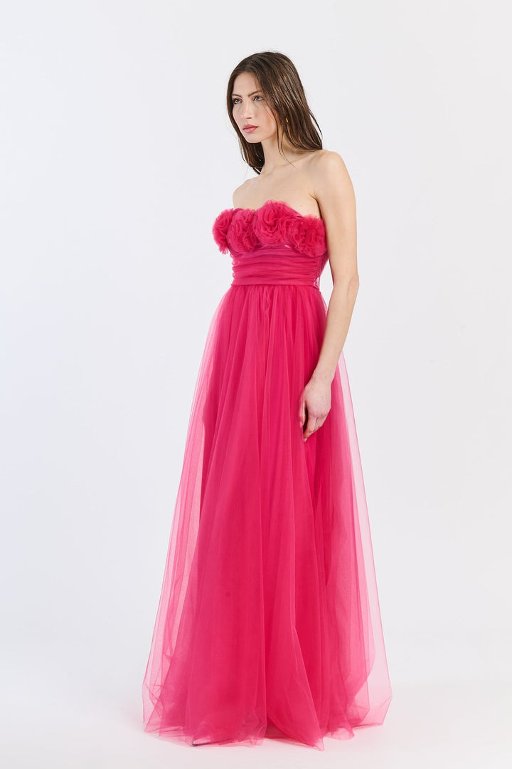 Long Tulle Strapless Dress Vittoria