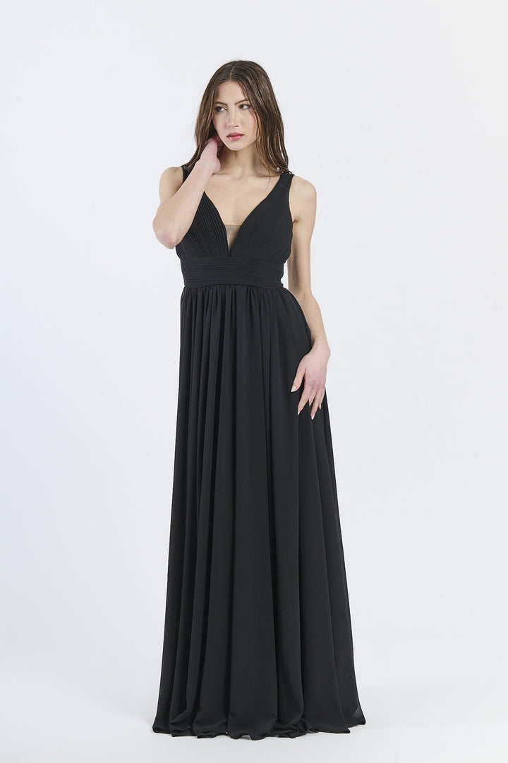 Wide Long Chiffon Bridesmaid Dress Zoe