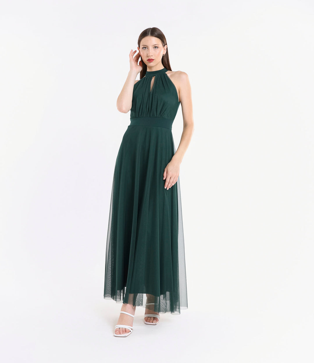 Long tulle cut-out dress Lucrezia
