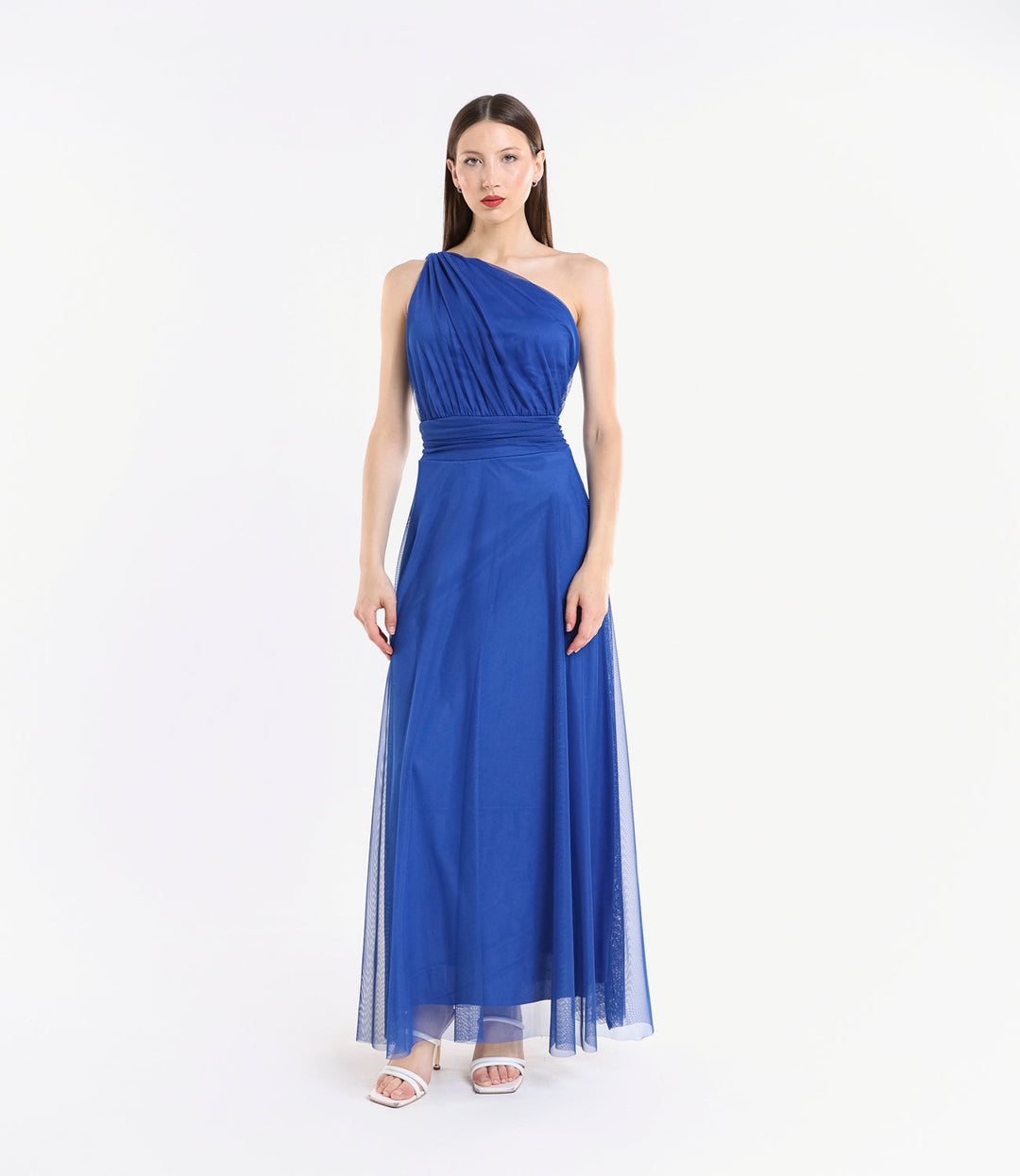 Lily One-Shoulder Long Tulle Dress