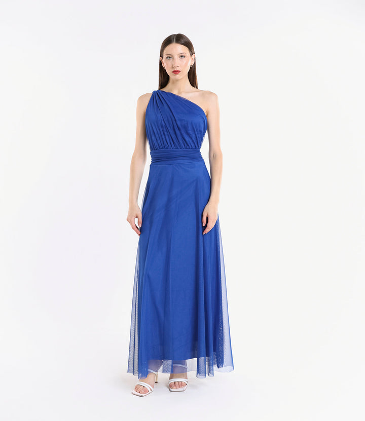 Lily One-Shoulder Long Tulle Dress