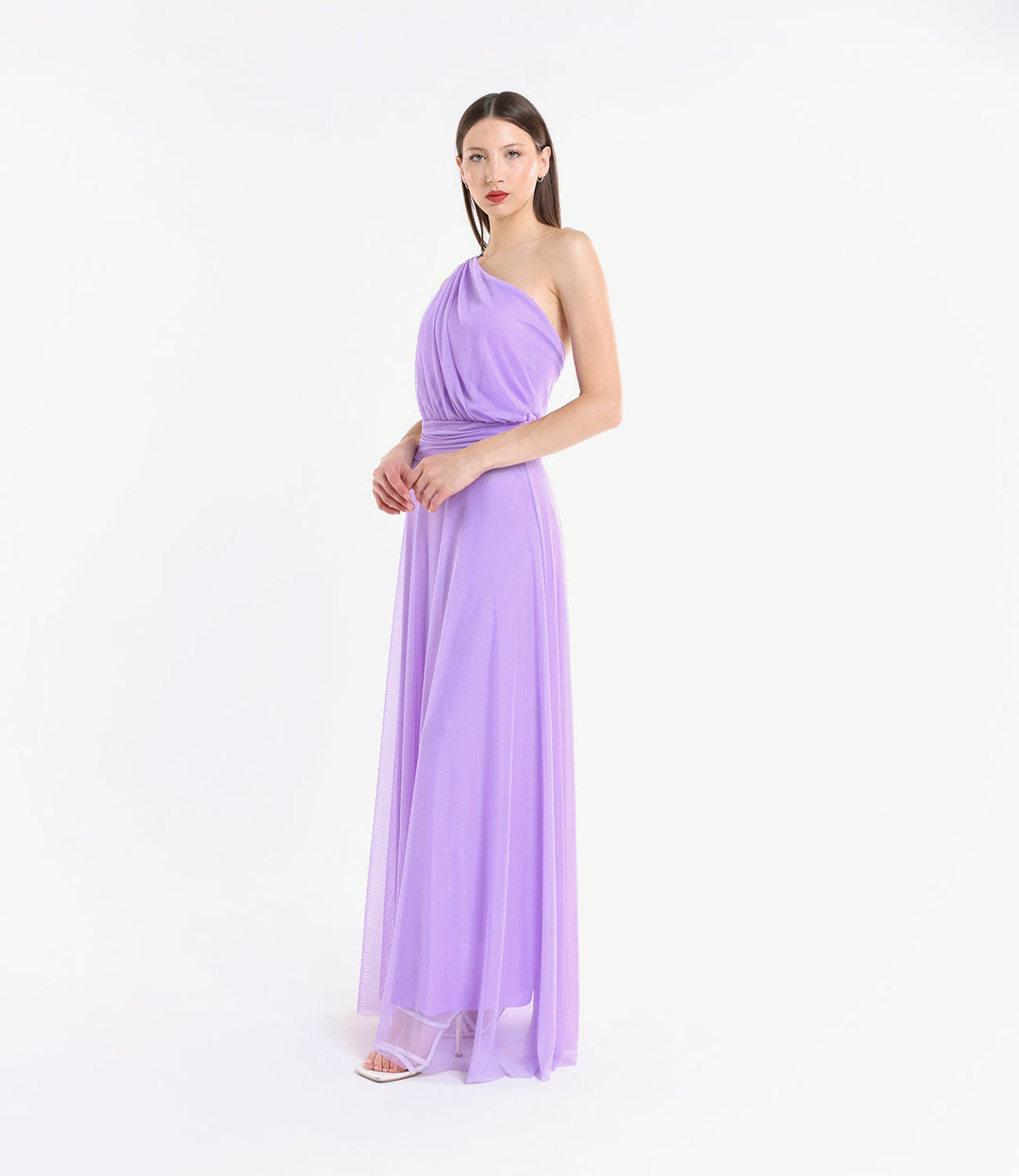 Lily One-Shoulder Long Tulle Dress