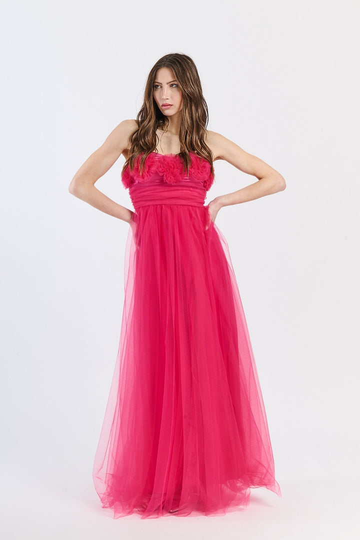 Long Tulle Strapless Dress Vittoria