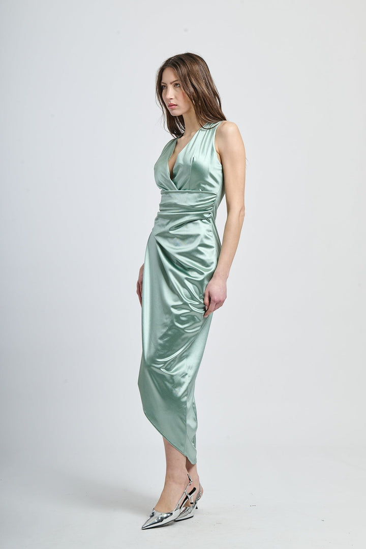 Long Sleeveless Satin Dress Eleonora